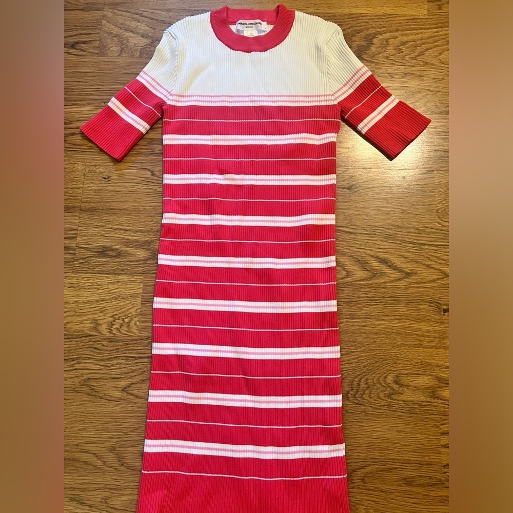 Amanda Uprichard striped knit stretch dress large revolve Anthropologie chic - Picture 5 of 9